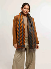 Load image into Gallery viewer, Orange/ Teal Scarf