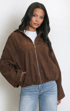Load image into Gallery viewer, Suedette Bomber Jacket
