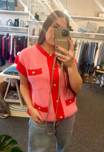 Load image into Gallery viewer, Pink and Red Cardigan
