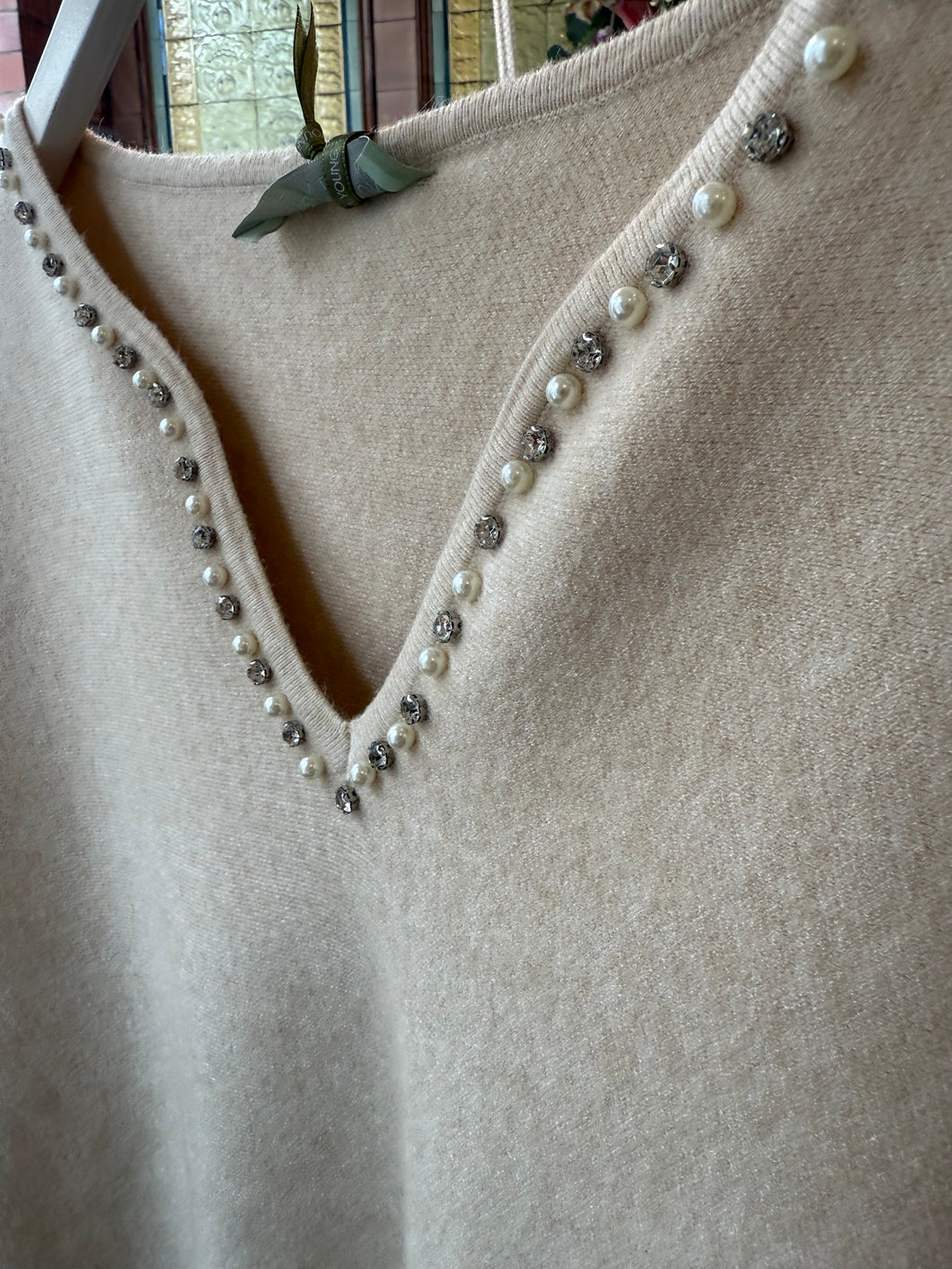 Cream Diamanté Jumper