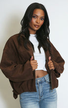 Load image into Gallery viewer, Suedette Bomber Jacket
