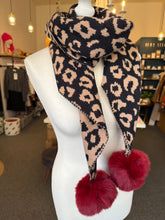 Load image into Gallery viewer, Leopard Pom Scarf
