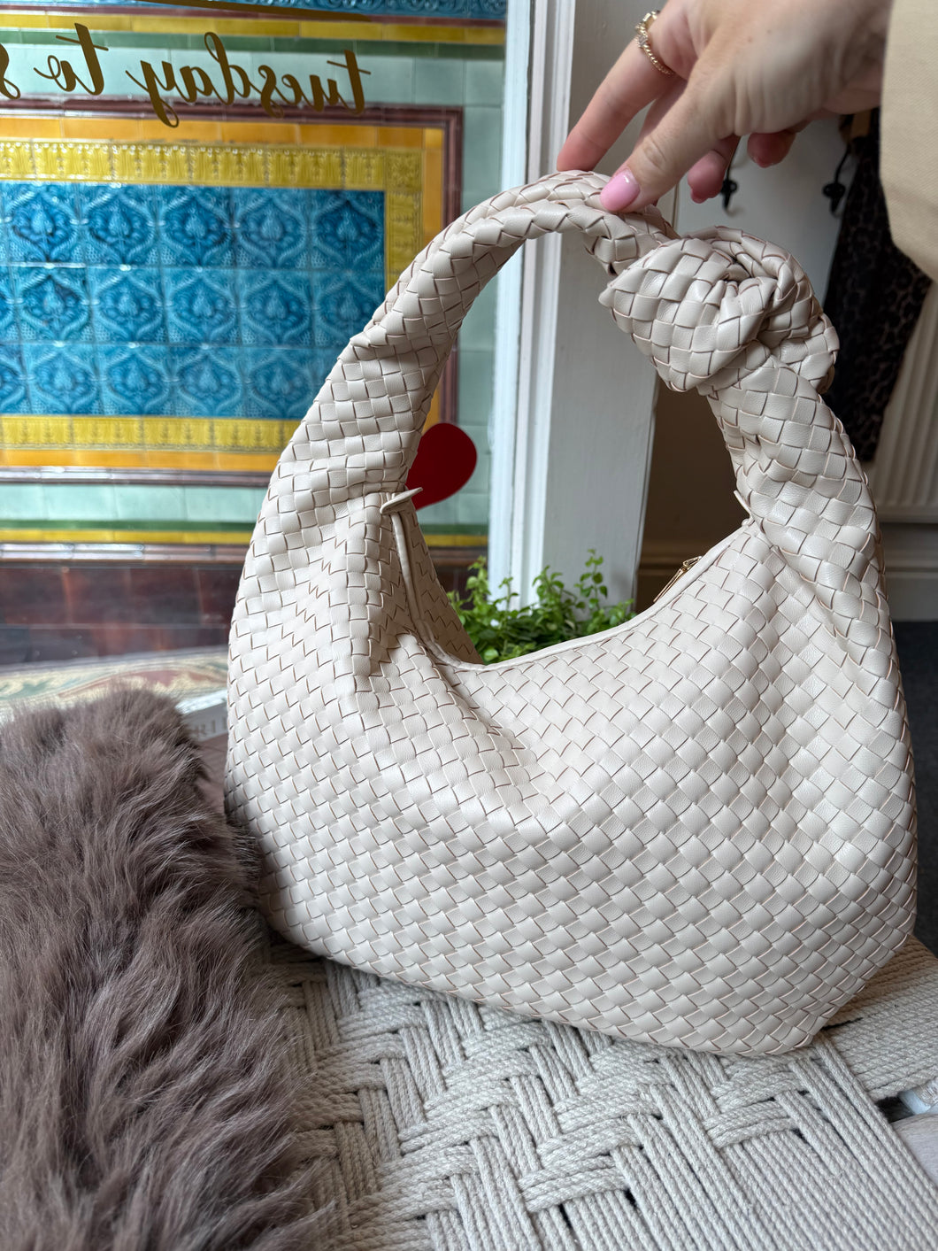Cream Knot Bag