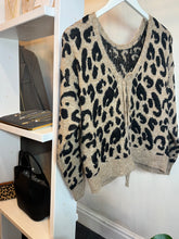 Load image into Gallery viewer, Tie Front Cardigan- Leopard
