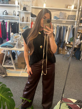 Load image into Gallery viewer, Burgundy Faux Leather Trousers
