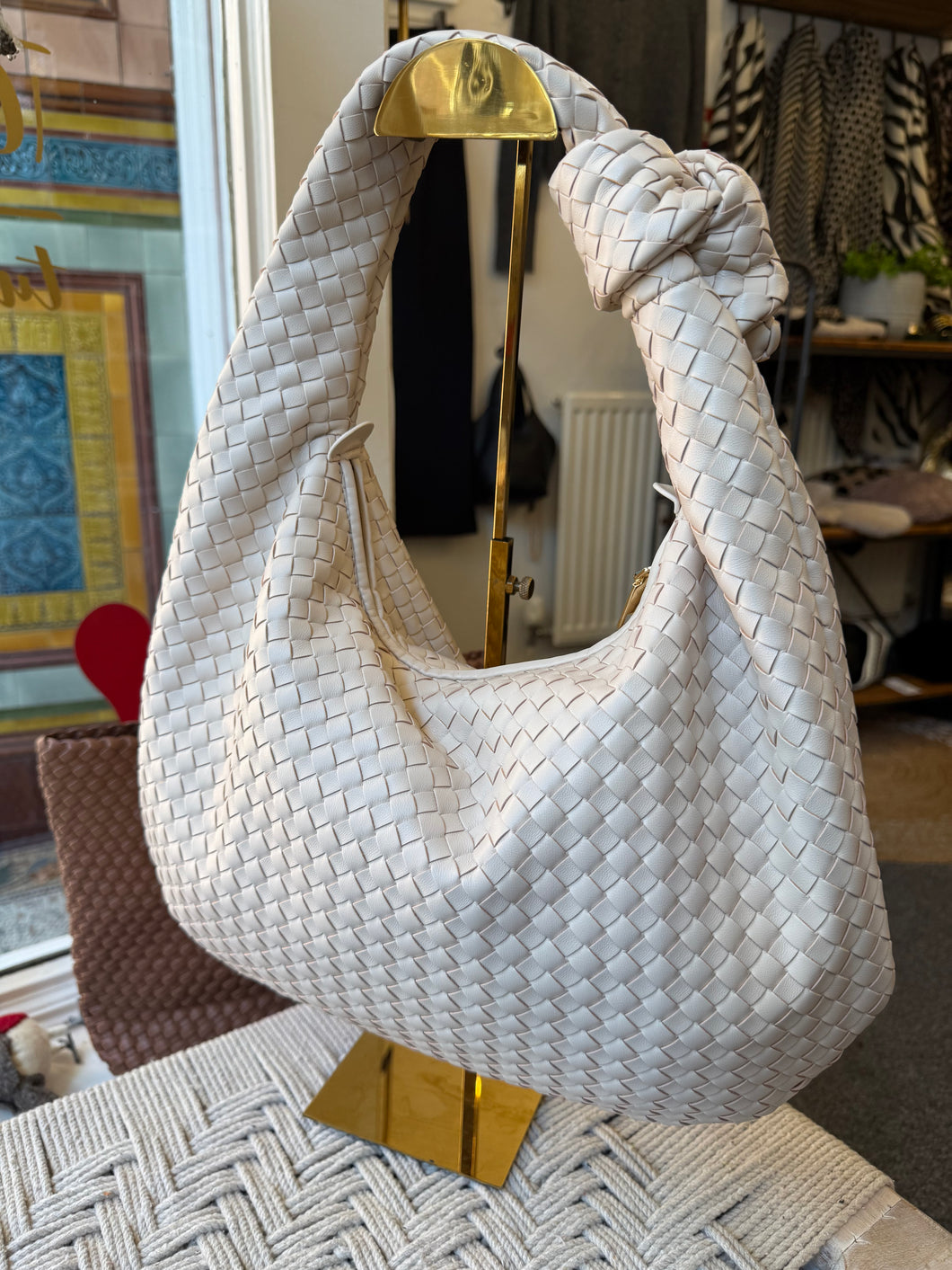 Cream Weave Bag