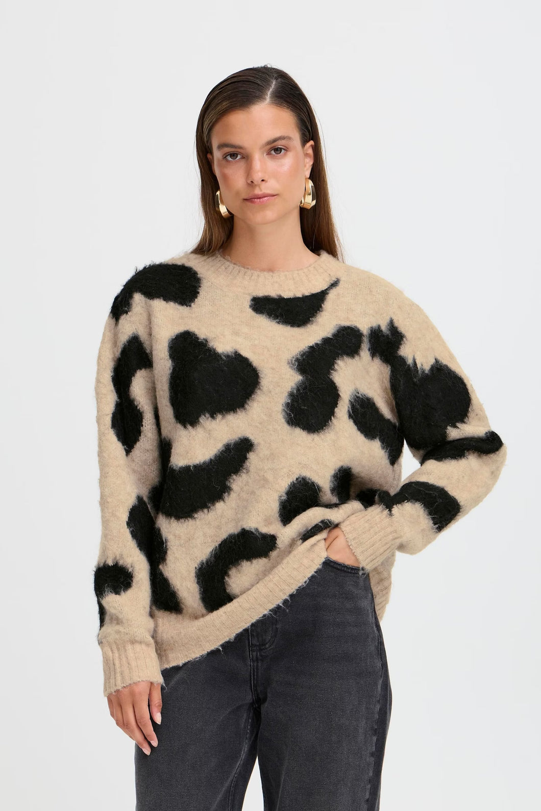 Camel & Black Jumper