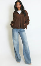 Load image into Gallery viewer, Suedette Bomber Jacket
