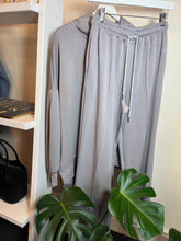 Load image into Gallery viewer, Grey Wide Leg Joggers
