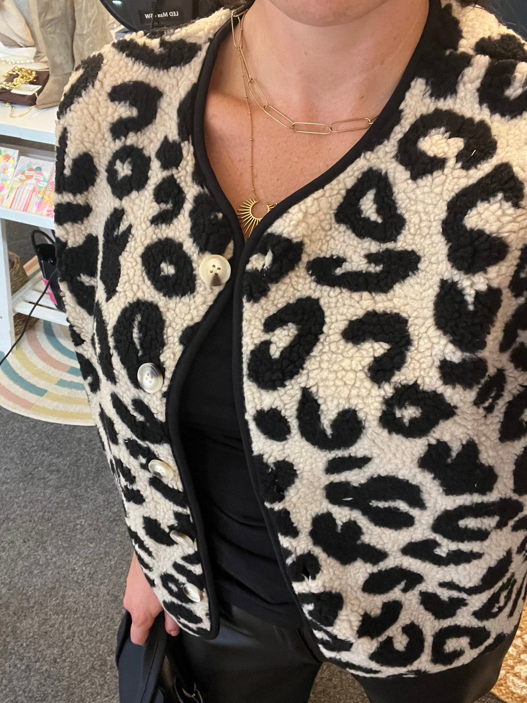 Teddy Leopard Gilet