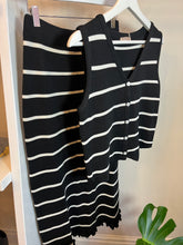 Load image into Gallery viewer, Black &amp; White Stripe Knitted Co-Ord
