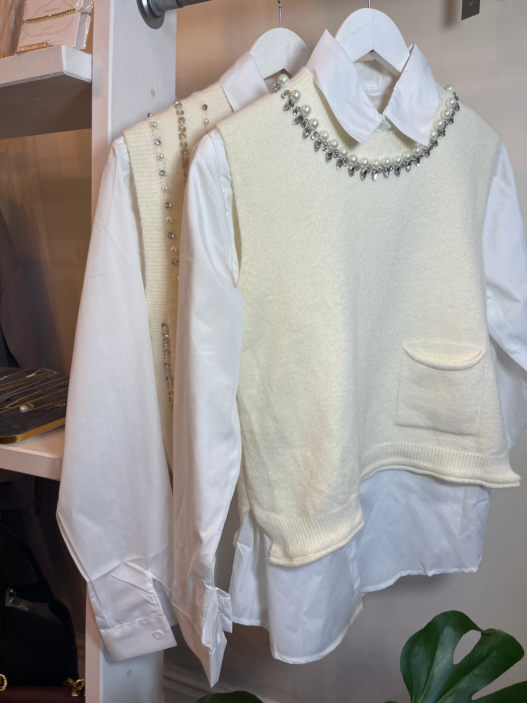 Collar Diamanté Jumper & Shirt Top