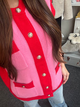 Load image into Gallery viewer, Pink and Red Cardigan
