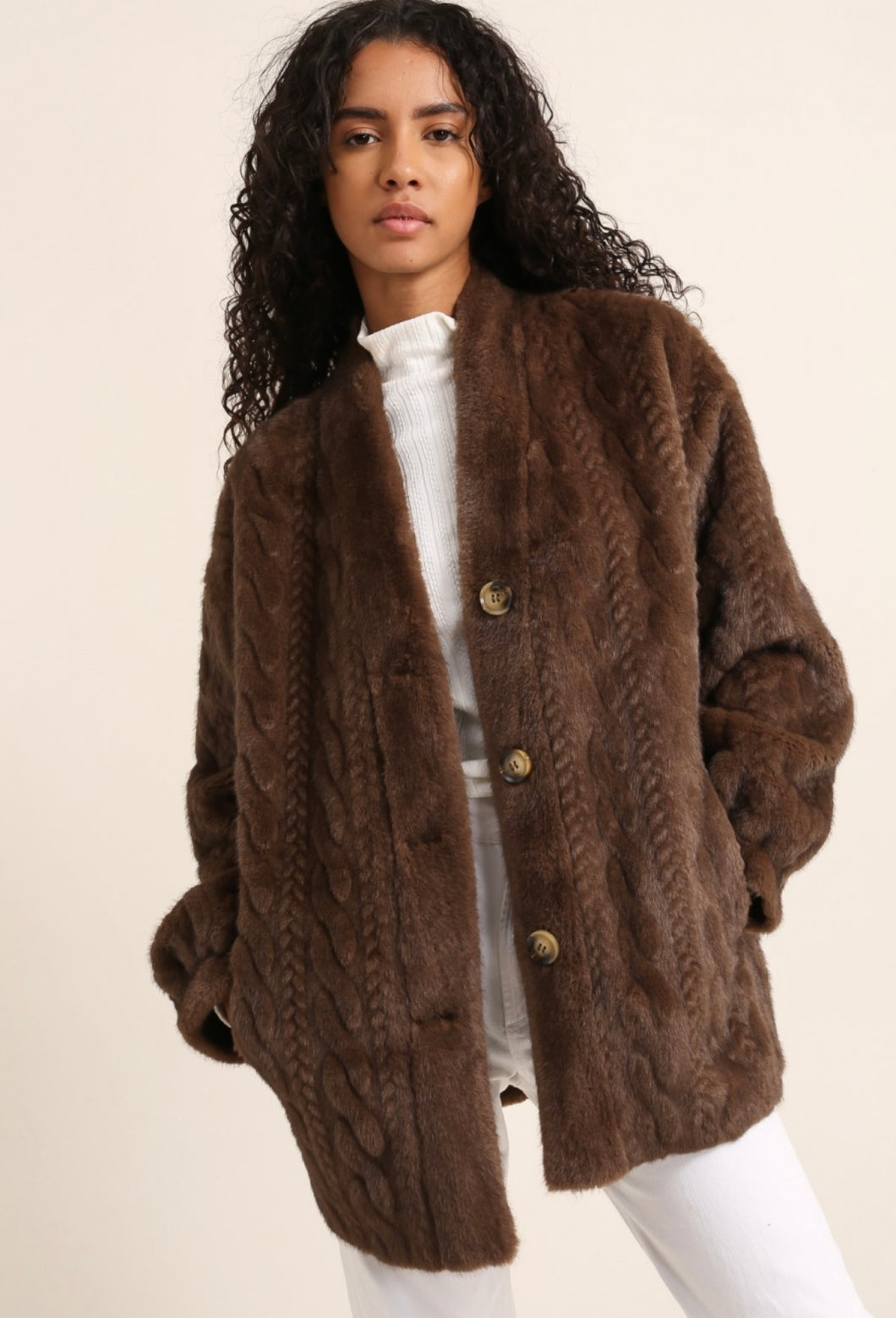 Faux Fur Cable Jacket